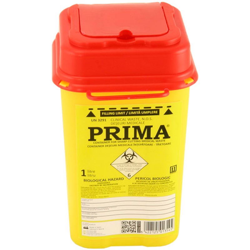Recipient 1 litru plastic deseuri intepatoare taioase, certificat ADR